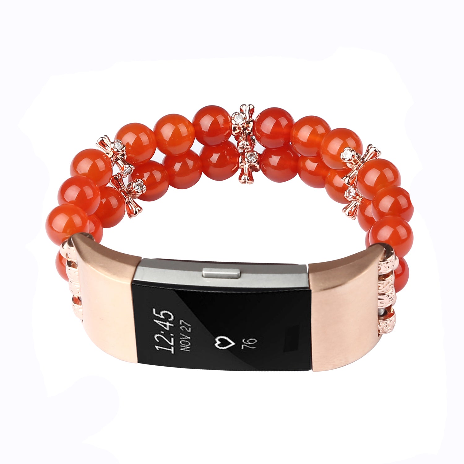 For Fitbit Charge 2 Watch Band Two Rows Agate Crystal Wrist Strap Replacement For Fitbit Charge 2 Watch Band Two Rows Agate Crystal Wrist Strap Replacement